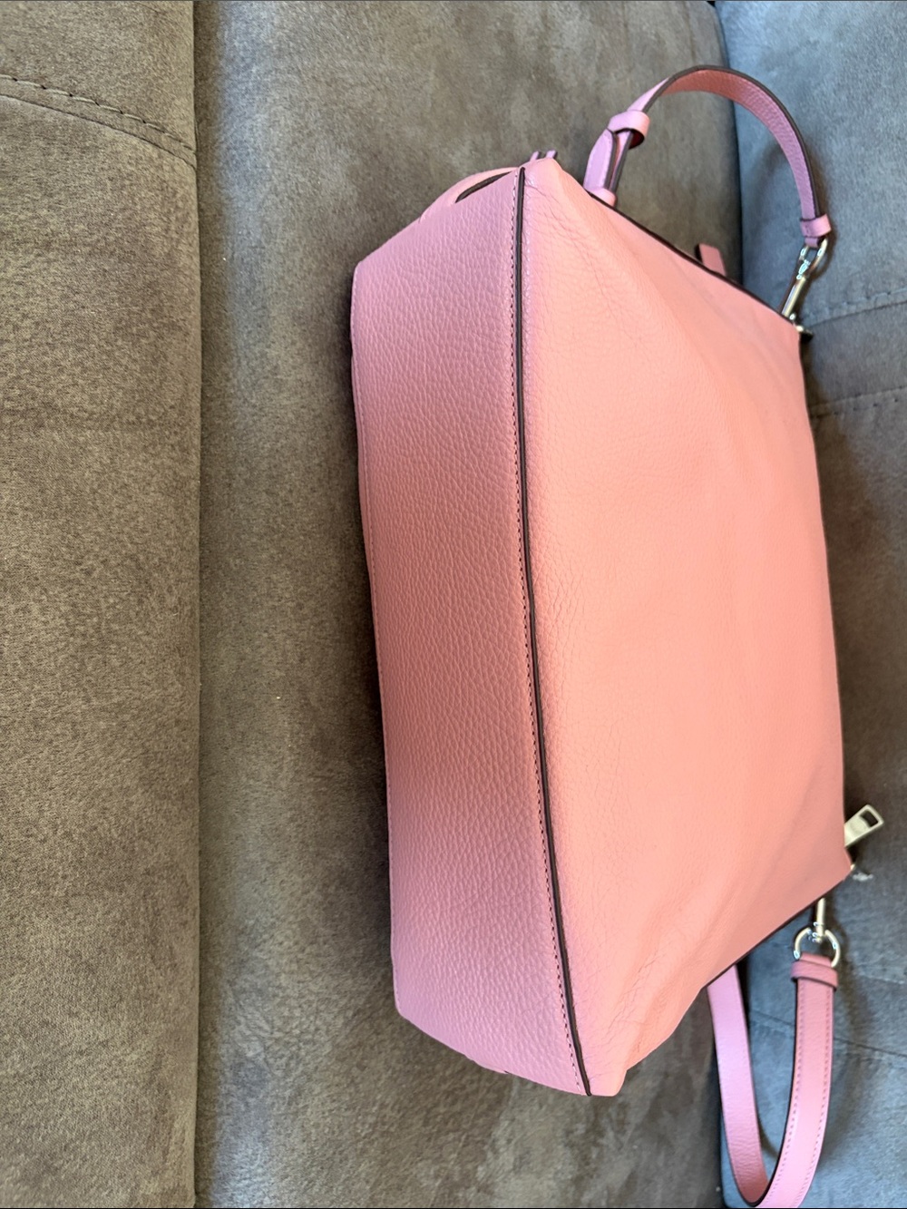 Coach Pink Pebble Leather Shoulder Bag with Adjustable Strap - Picture 3 of 6